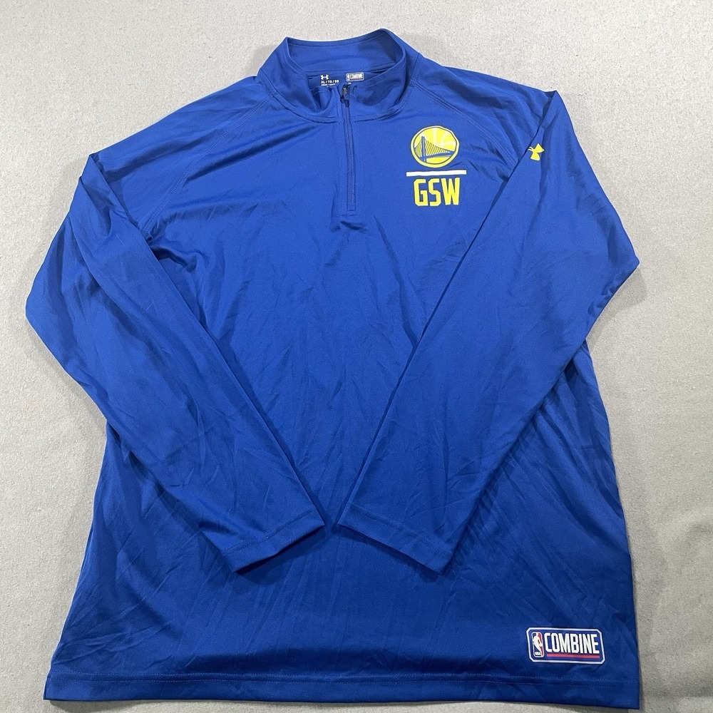 NBA Combine Under Armour Golden State Warriors 1/4 zip L/S Pullover Shirt XL - Picture 2 of 8